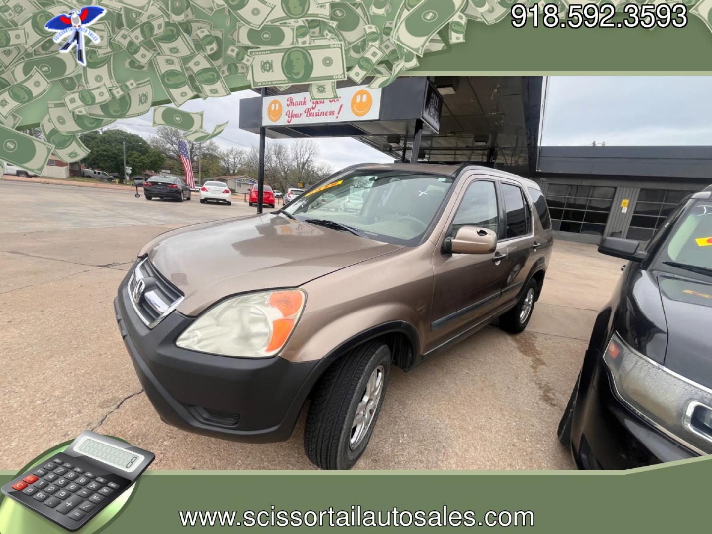 2003 GOLD CASH HONDA CR-V EX EX 4WD 4-spd AT (JHLRD78803C) with an 2.4L L4 DOHC 16V engine, 4-Speed Automatic Overdrive transmission, located at 8101 E. Skelly Dr., Tulsa, OK, 74129, (918) 592-3593, 36.121891, -95.888802 - Photo#0